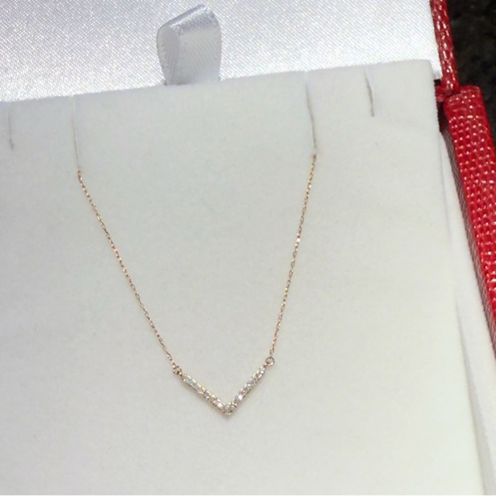 Adina Reyter V Diamond Pendant Necklace — 14K Gold - Picture 2 of 3